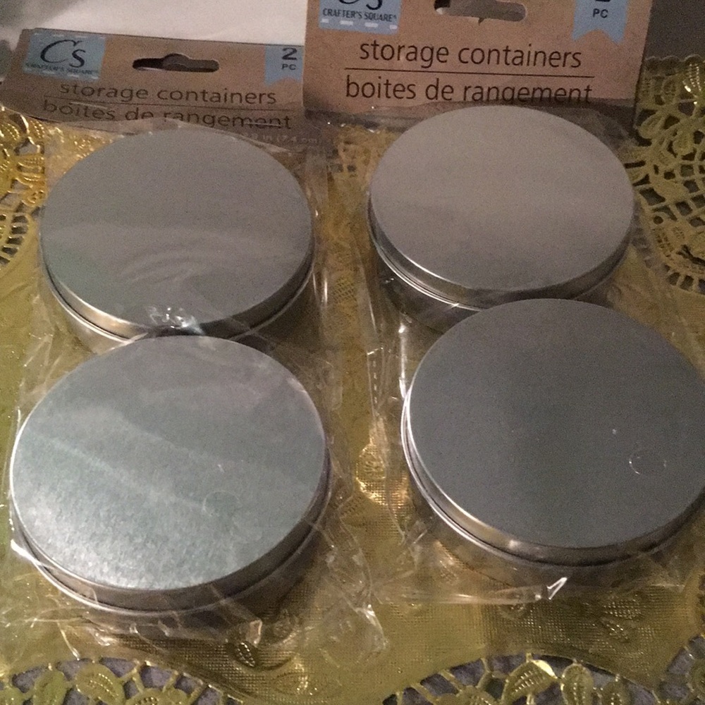 NWT Silver-tone Metal Storage Containers